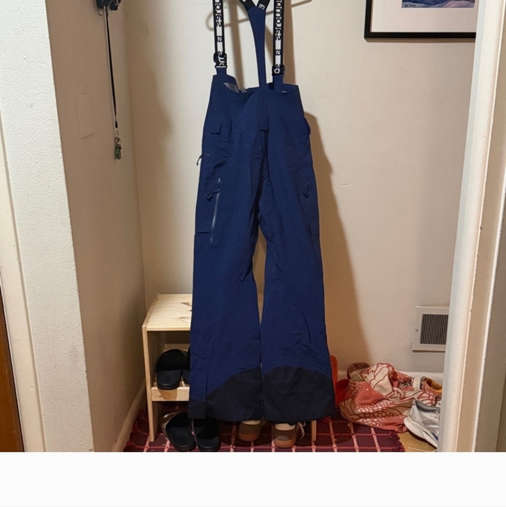 Salomon Navy Ski Pants with Black Suspenders